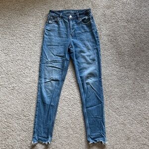 American Eagle Outfitters High Waisted Blue Skinny Jeans size 0 Long